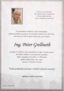Read more about the article Parte Ing. Peter Grellneth st.